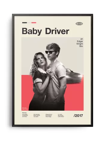Mid-century modern Baby Driver movie poster