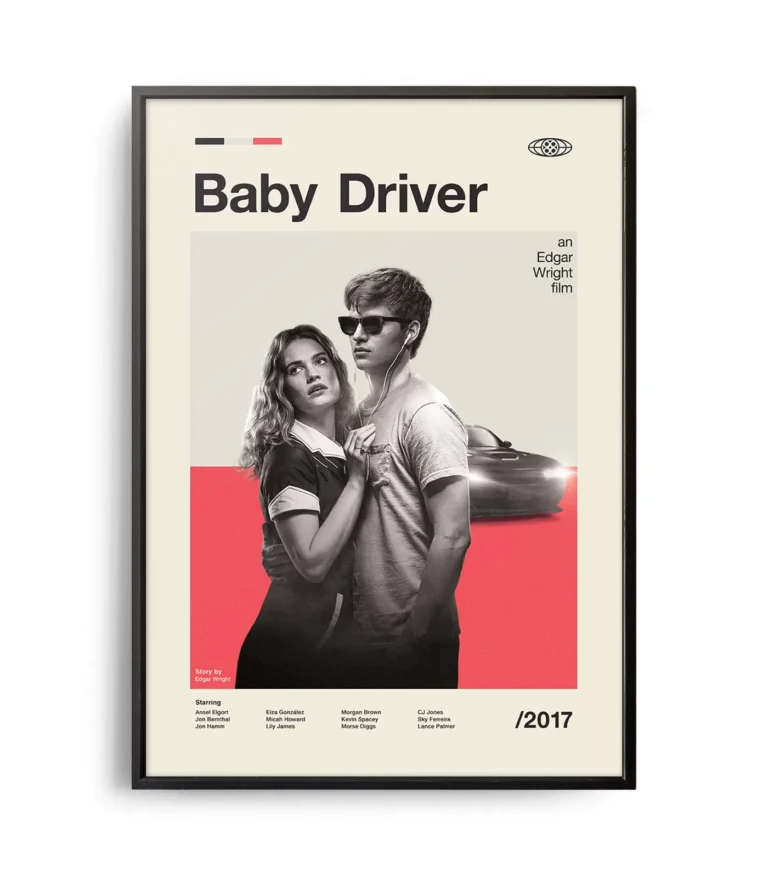 Mid-century modern Baby Driver movie poster