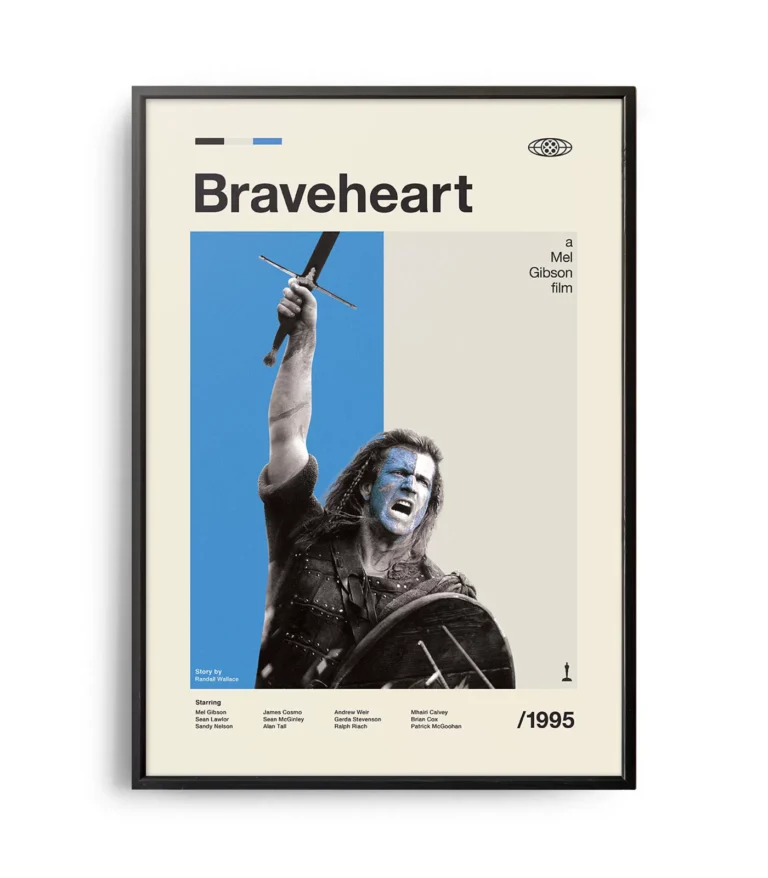 Mid-century modern Braveheart movie poster