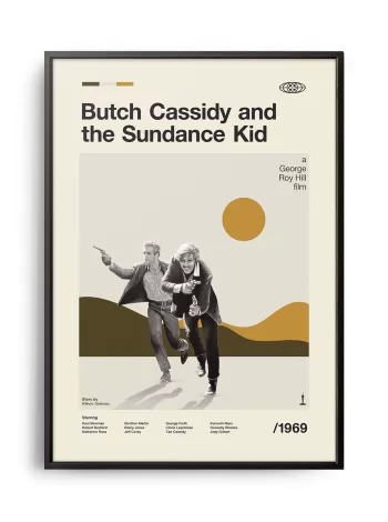 Mid-century modern Butch Cassidy and the Sundance Kid movie poster