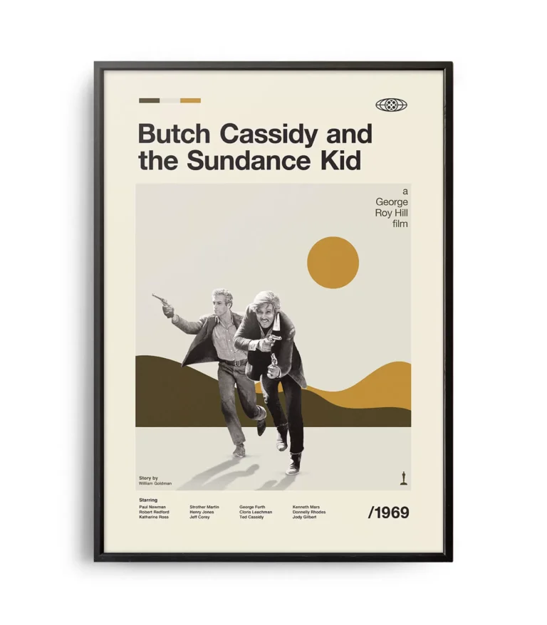 Mid-century modern Butch Cassidy and the Sundance Kid movie poster