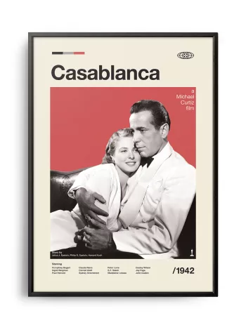 Mid-century modern Casablanca movie poster