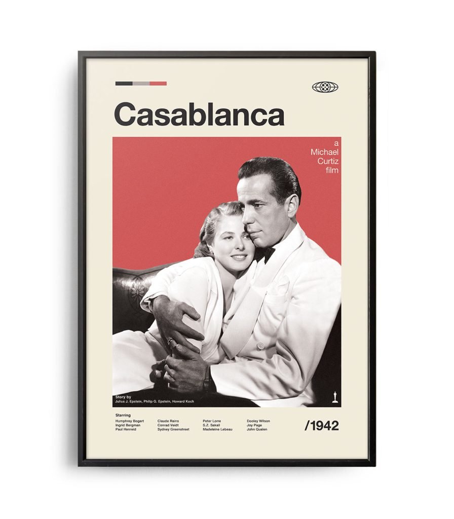 Mid-century modern Casablanca movie poster - Weekend Poster