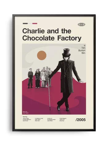Mid-century modern Charlie and the Chocolate Factory movie poster
