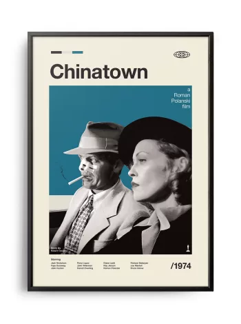 Mid-century modern Chinatown movie poster