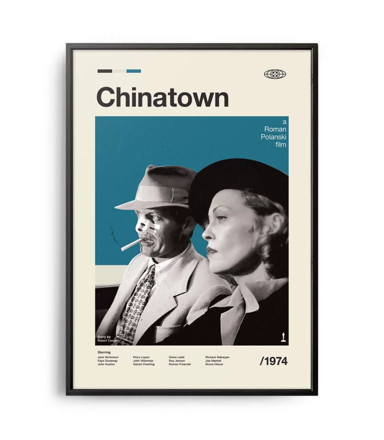 Mid-century modern Chinatown movie poster