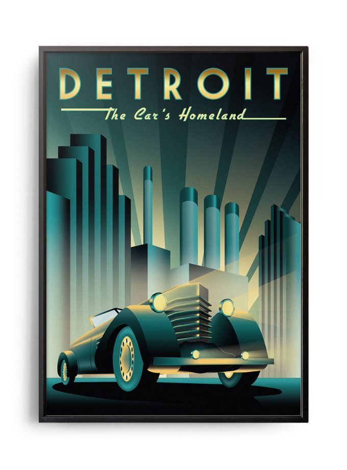 Retro art deco Switzerland travel poster - Weekend Poster