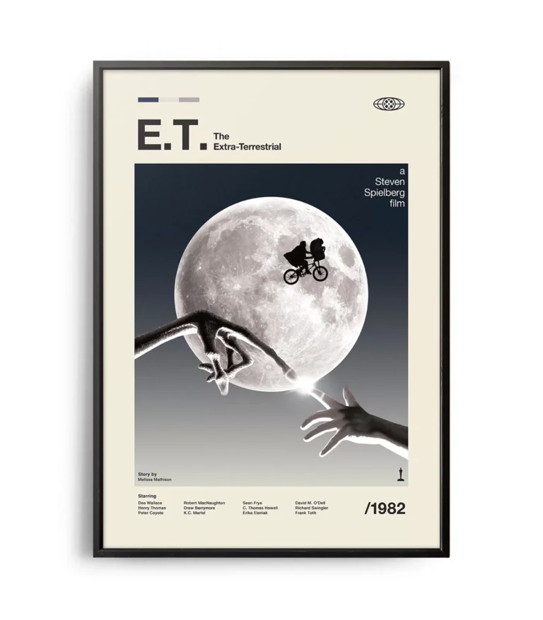 Mid-century modern E.T. the Extra-Terrestrial movie poster