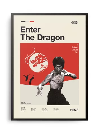 Mid-century modern Enter the Dragon movie poster