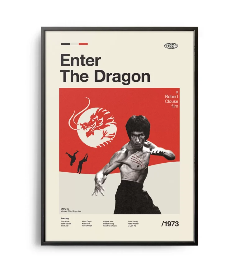 Mid-century modern Enter the Dragon movie poster