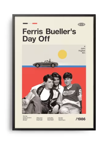 Mid-century modern Ferris Bueller's Day Off movie poster