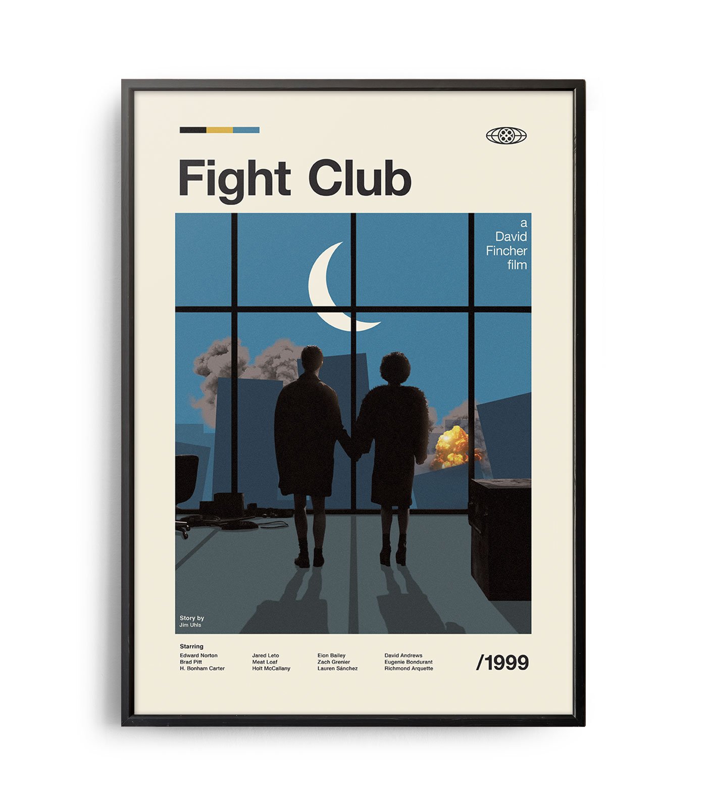 Mid-century modern Fight Club movie poster - Weekend Poster