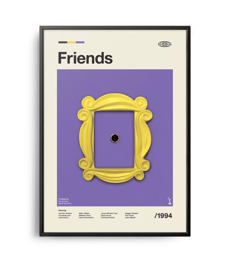 Mid-century modern Friends TV series poster