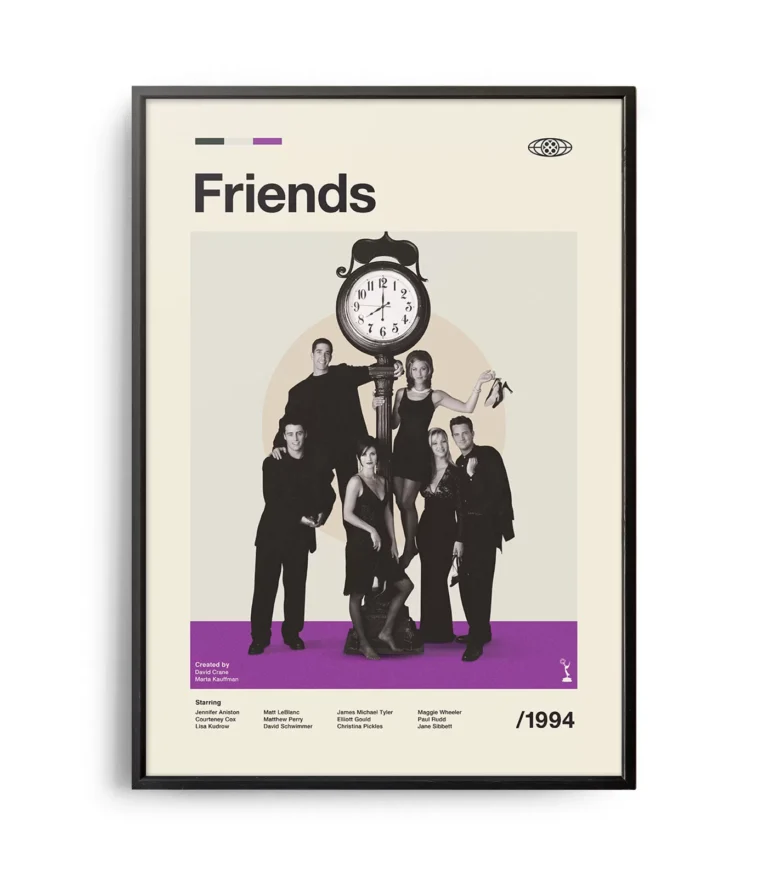 Mid-century modern Friends TV series poster