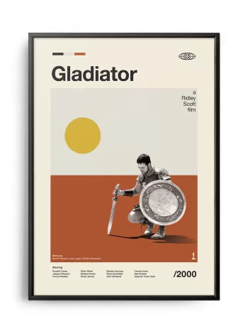 Mid-century modern Gladiator movie poster