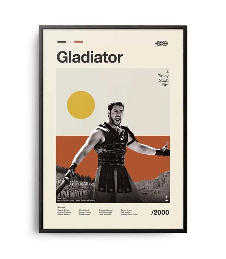 Mid-century modern Gladiator movie poster