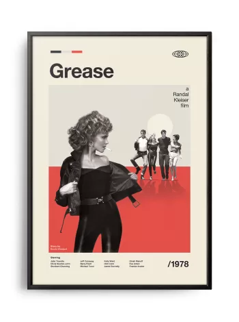 Mid-century modern Grease movie poster