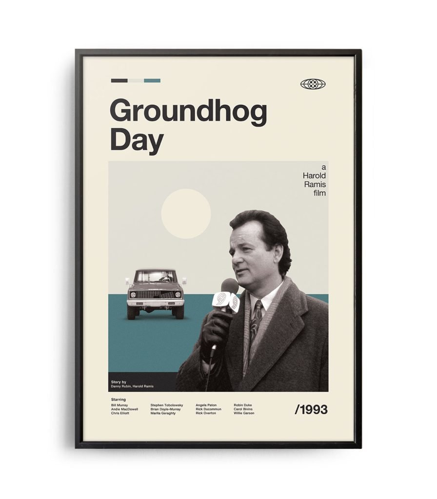 Mid-century modern Groundhog Day movie poster - Weekend Poster