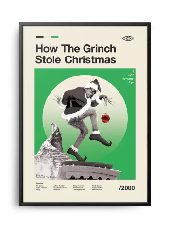 Mid-century modern How the Grinch Stole Christmas movie poster