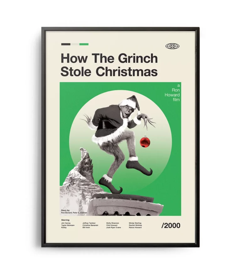 Mid-century modern How the Grinch Stole Christmas movie poster
