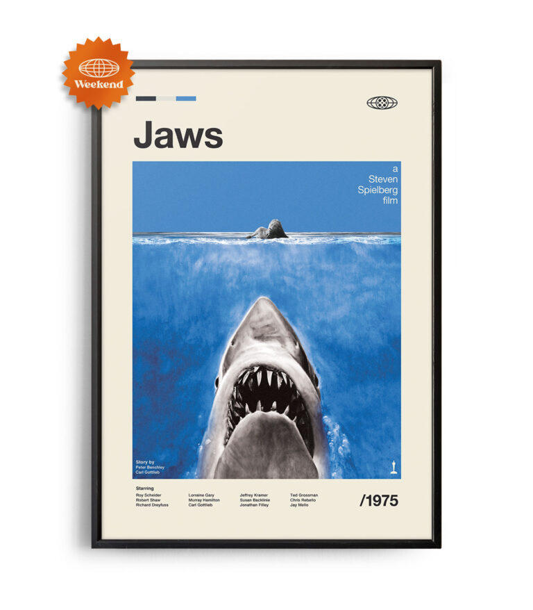 Mid-century modern Jaws movie poster
