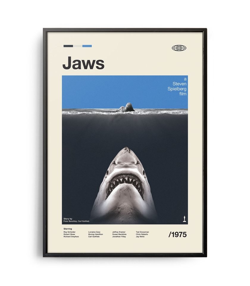 Mid-century modern Jaws movie poster