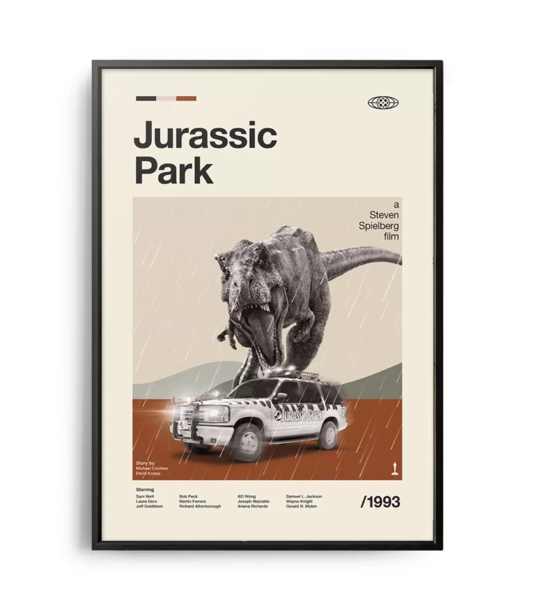 Mid-century modern Jurassic Park movie poster