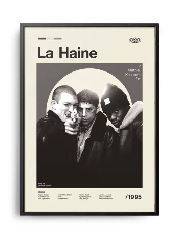 Mid-century modern La Haine movie poster