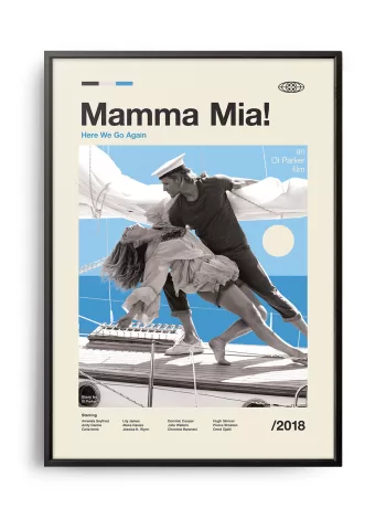 Mid-century modern Mamma Mia! movie poster