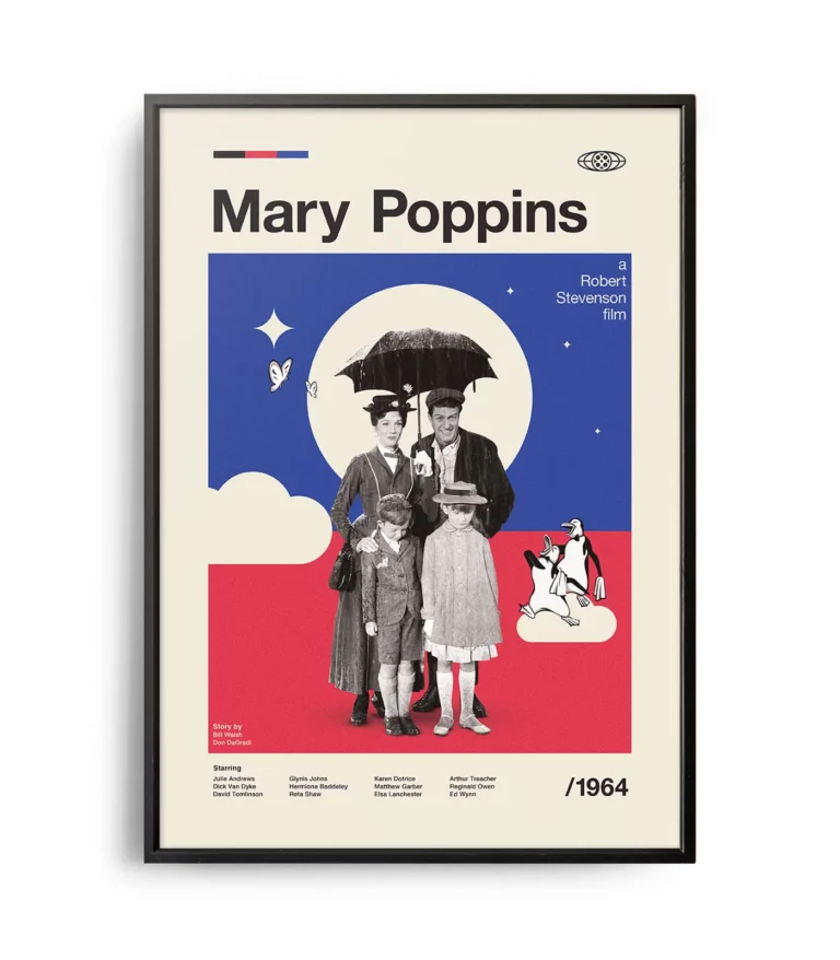 Mid-century modern Mary Poppins movie poster