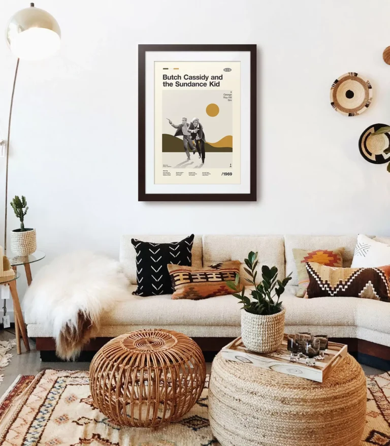 Mid-century modern Butch Cassidy and the Sundance Kid movie poster
