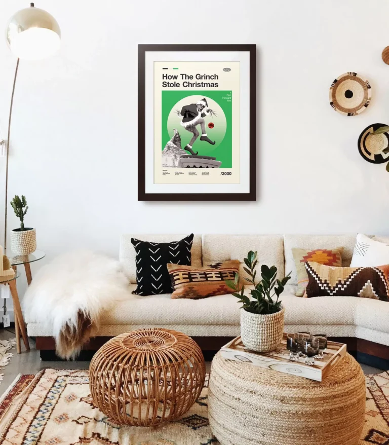 Mid-century modern How the Grinch Stole Christmas movie poster