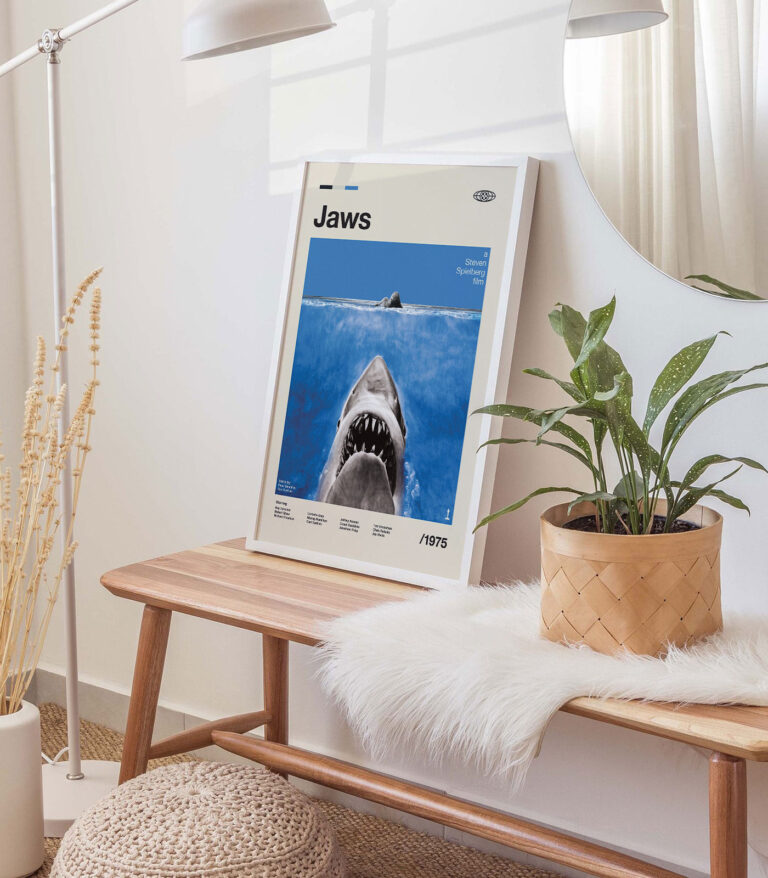 Mid-century modern Jaws movie poster