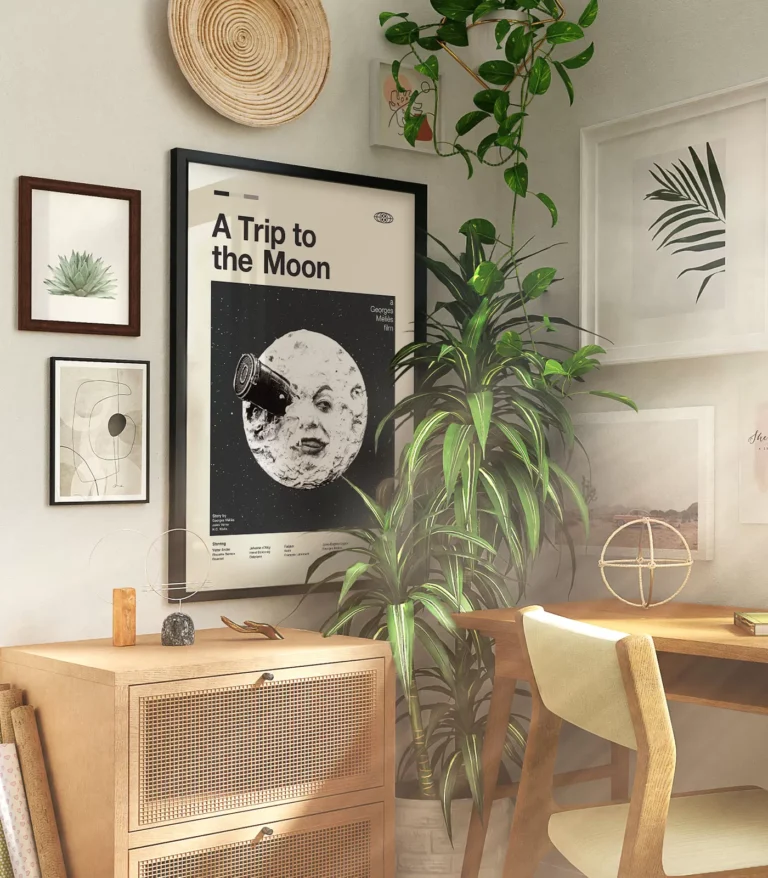 Mid-century modern A Trip to the Moon movie poster