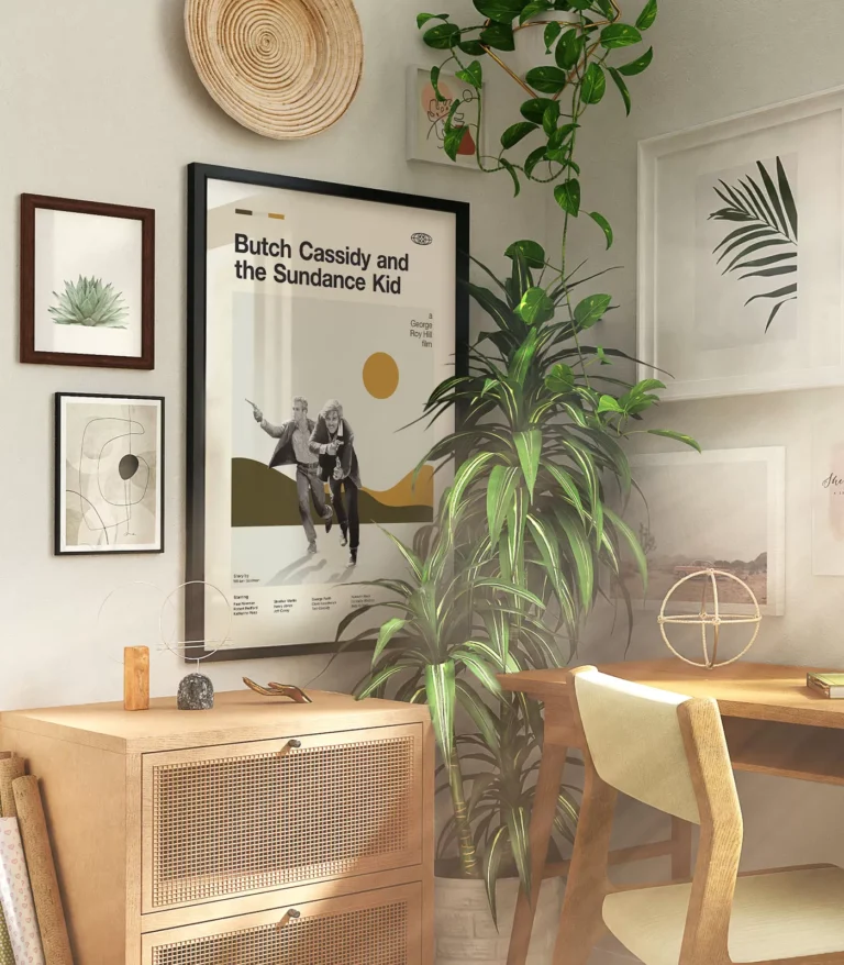 Mid-century modern Butch Cassidy and the Sundance Kid movie poster