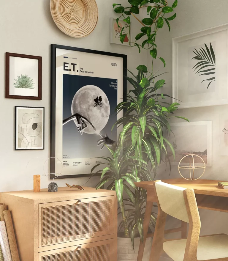 Mid-century modern E.T. the Extra-Terrestrial movie poster