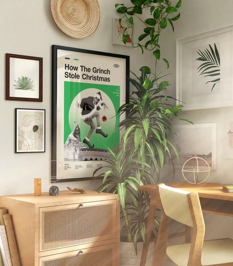Mid-century modern How the Grinch Stole Christmas movie poster