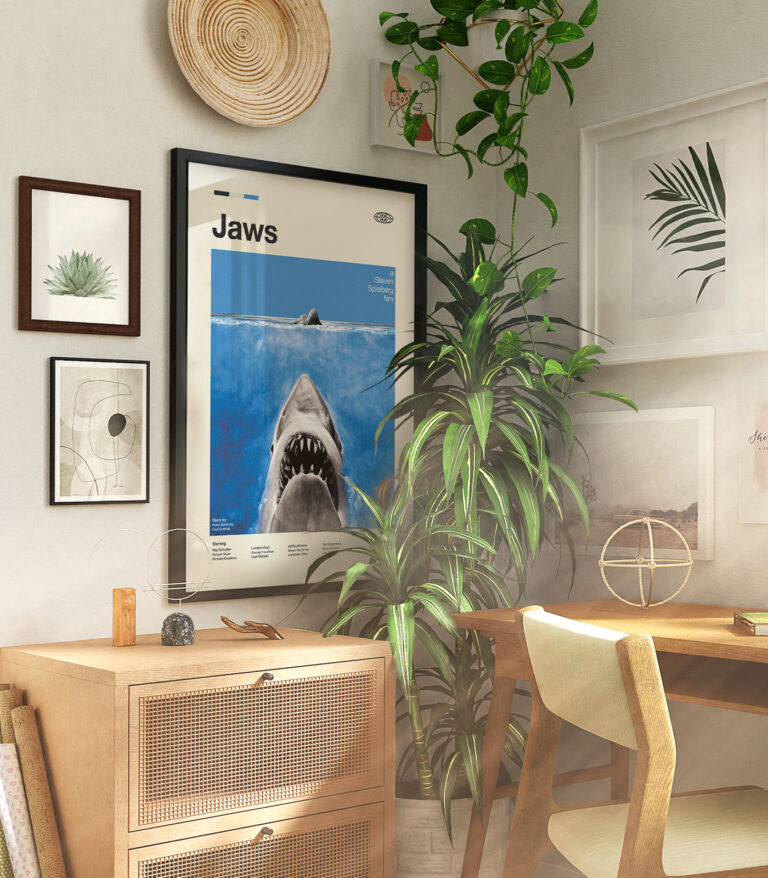 Mid-century modern Jaws movie poster