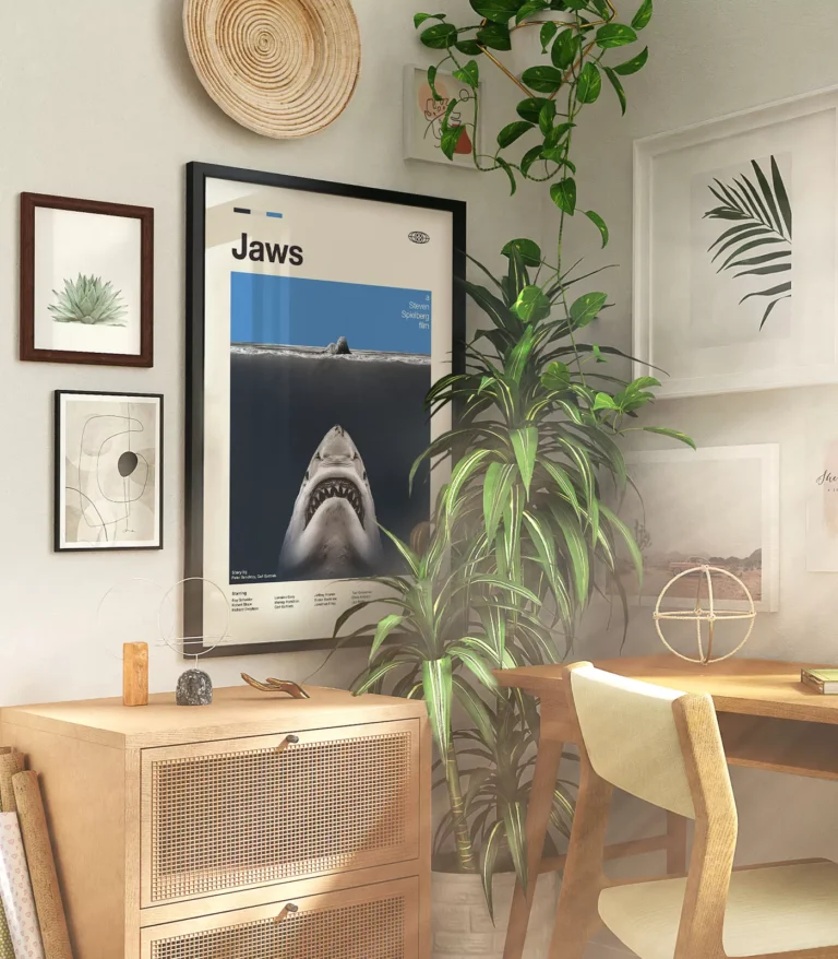 Mid-century modern Jaws movie poster
