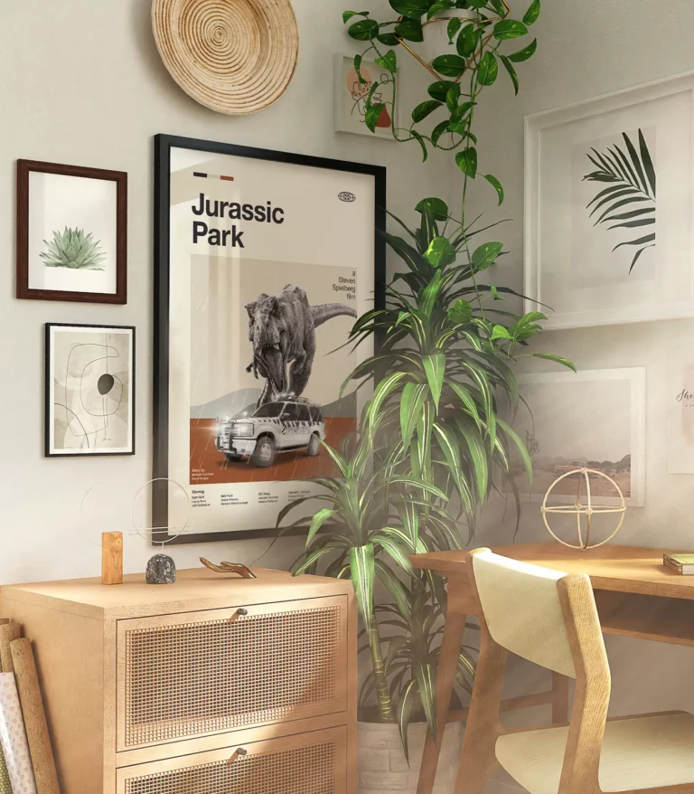 Mid-century modern Jurassic Park movie poster