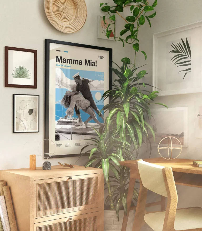 Mid-century modern Mamma Mia! movie poster