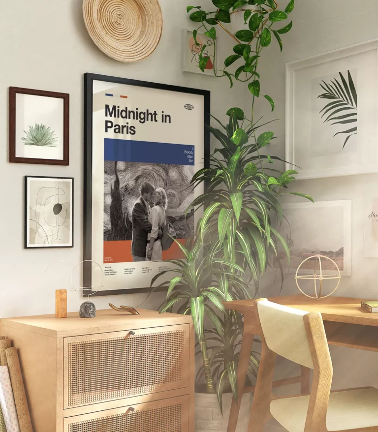 Mid-century modern Midnight in Paris movie poster