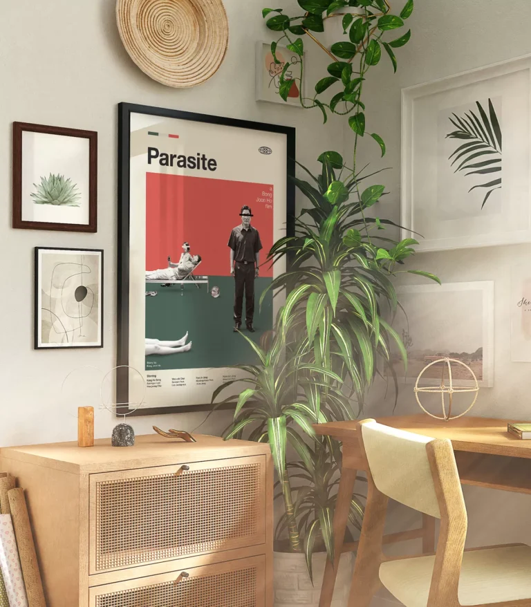 Mid-century modern Parasite movie poster