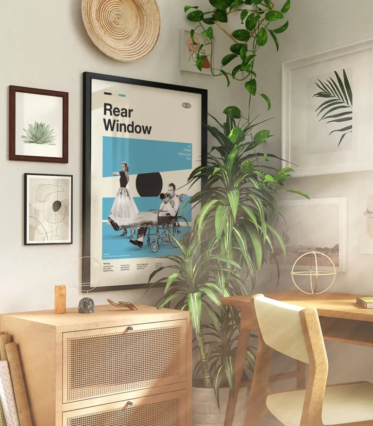 Mid-century modern Rear Window movie poster