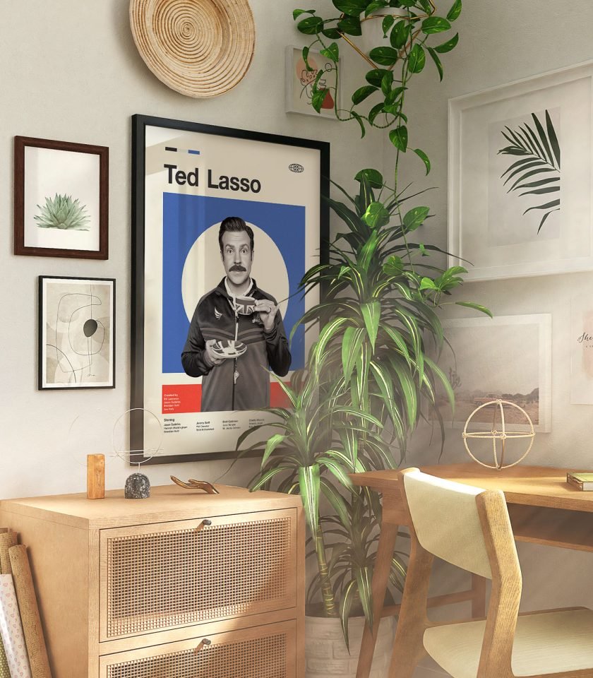 Mid Century Modern Ted Lasso Tv Series Poster Weekend Poster