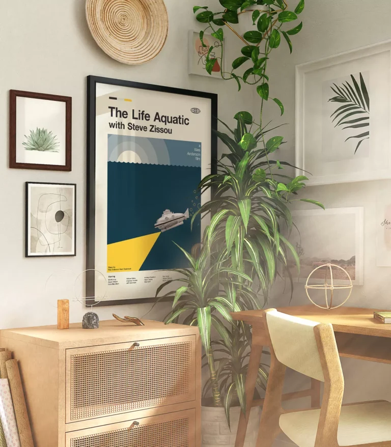 Mid-century modern The Life Aquatic with Steve Zissou movie poster