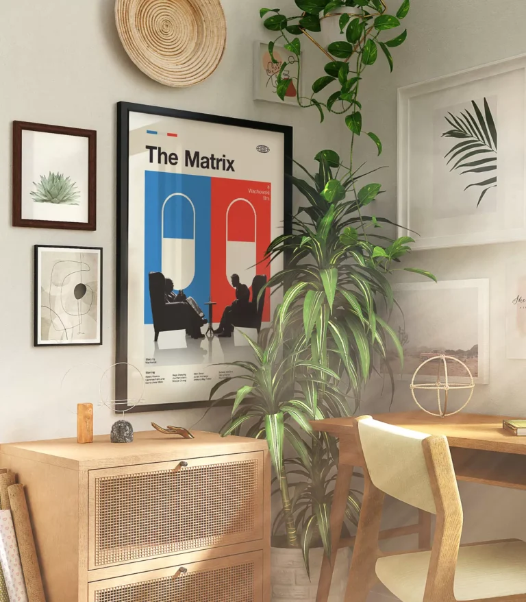 Mid-century modern The Matrix movie poster
