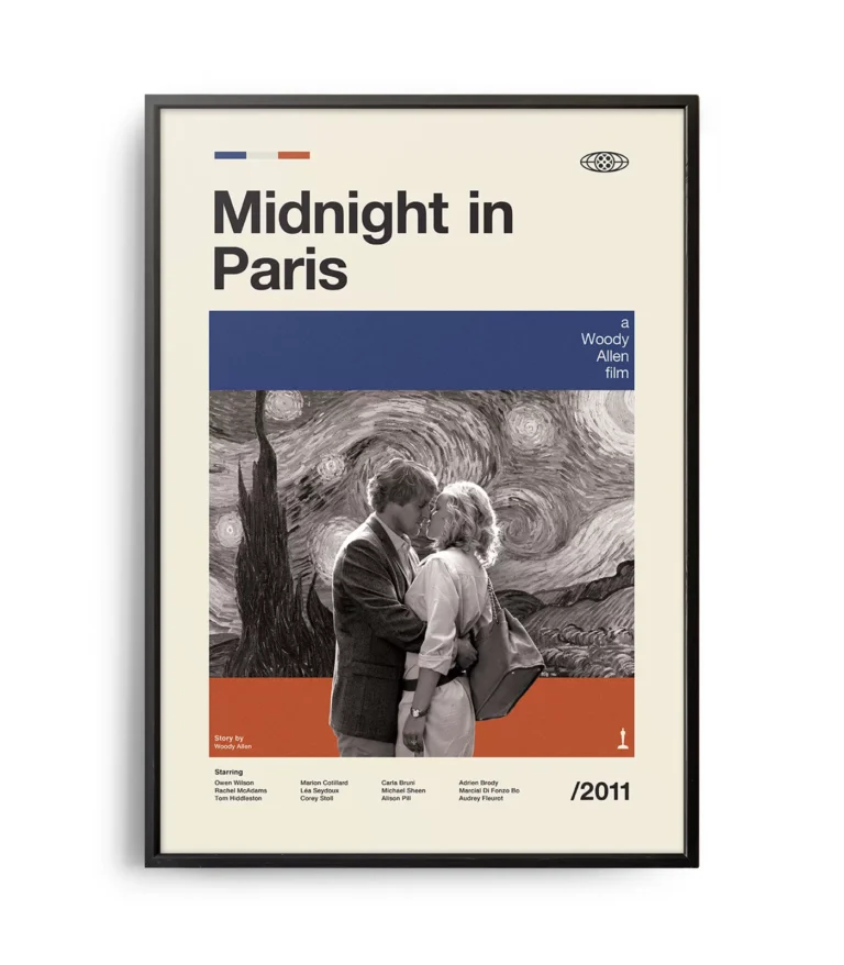 Mid-century modern Midnight in Paris movie poster