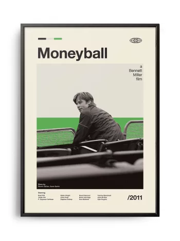 Mid-century modern Moneyball movie poster