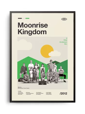 Mid-century modern Moonrise Kingdom movie poster